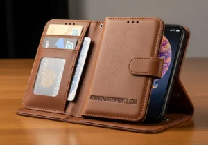 Cell Phone Flip Case Leather Wallet Card Holder Kickstand