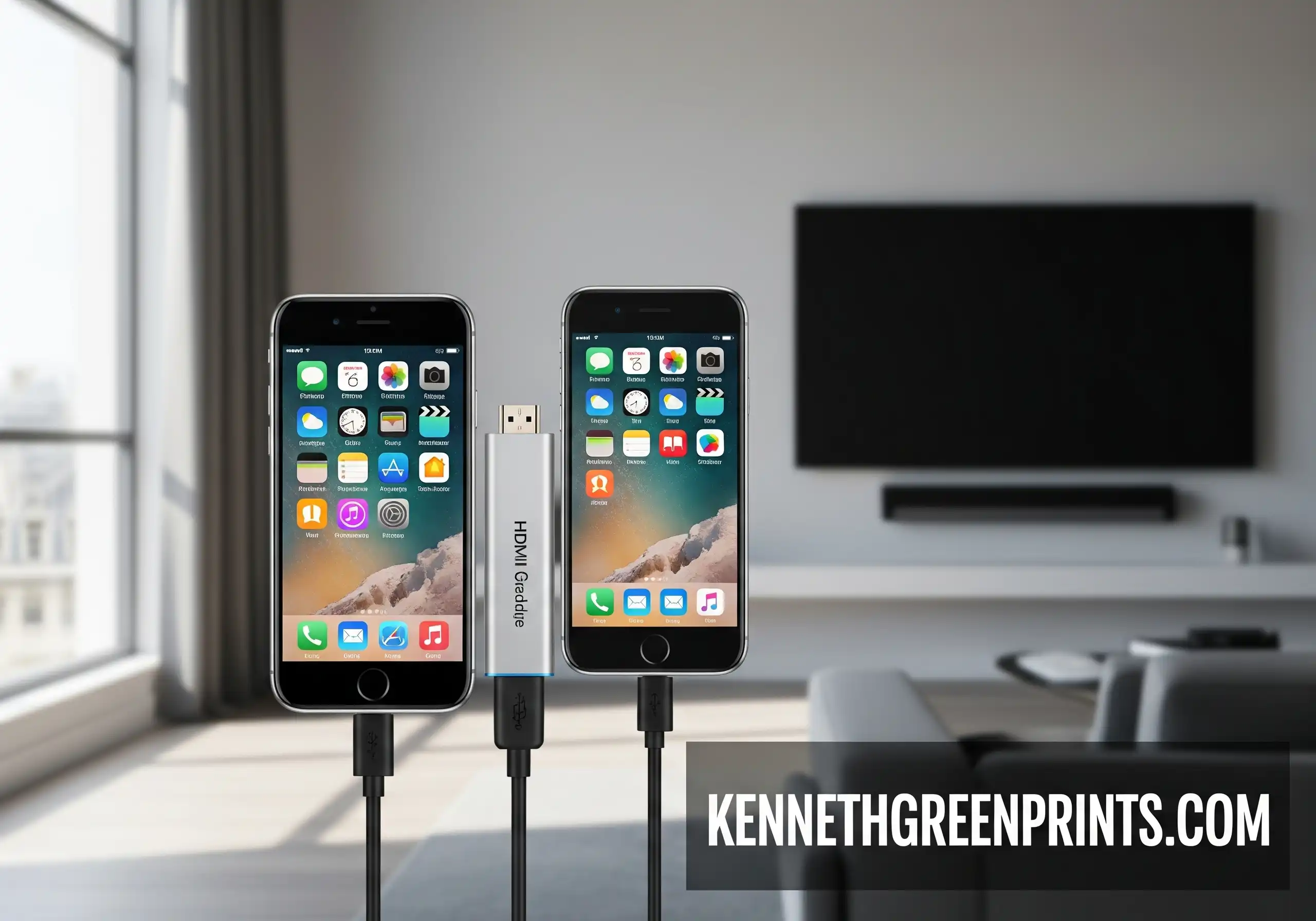 HDMI TV to Phone Cable Adapter Mirror iPhone Android Screen