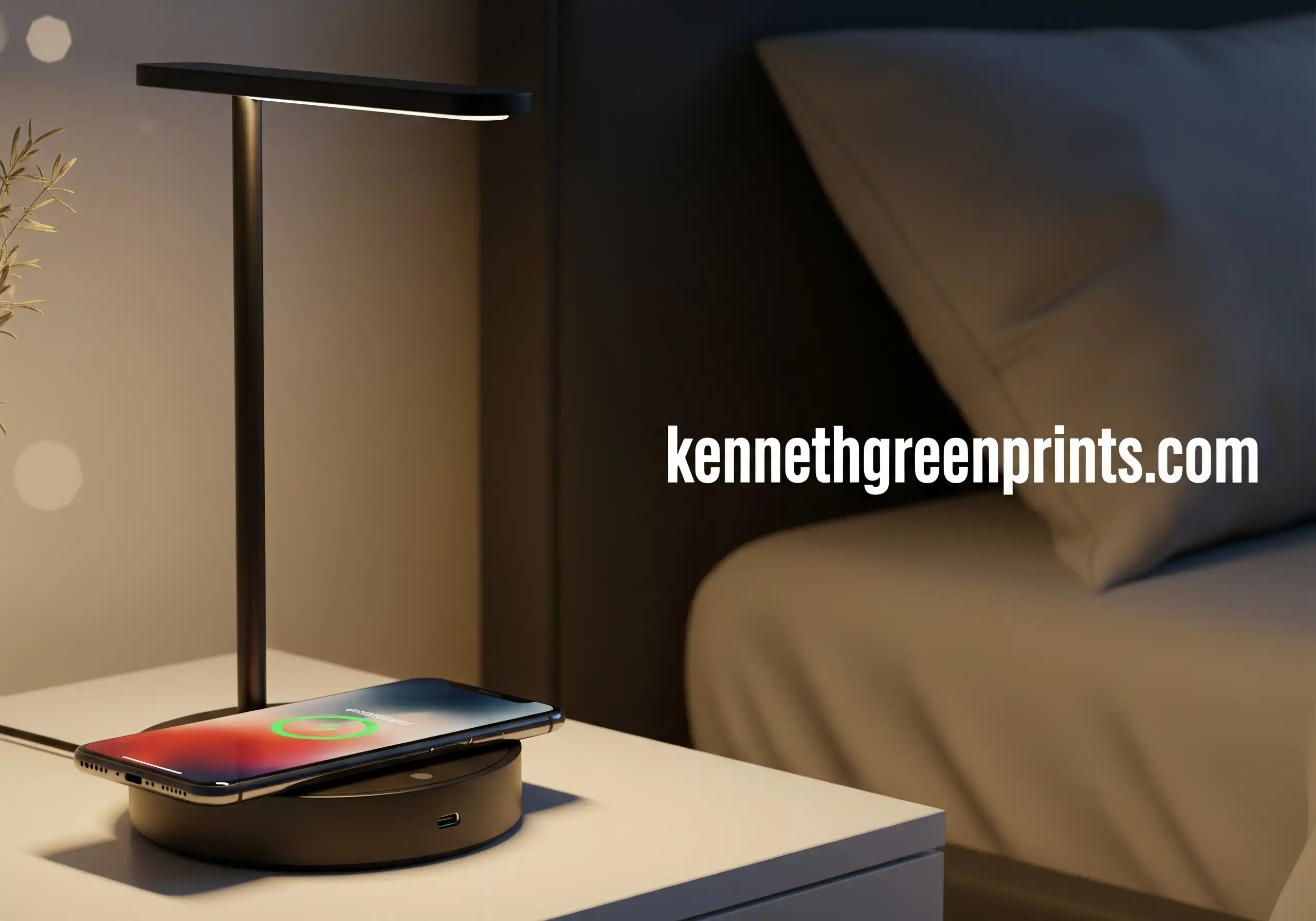 Lamp Wireless Phone Charger Bedside Table Light USB Fast 10W