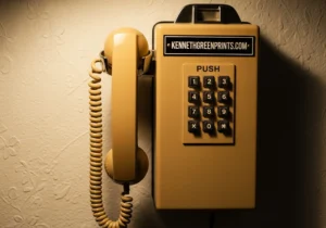 Push Button Wall Phone Vintage Retro Style Landline Desk Mount