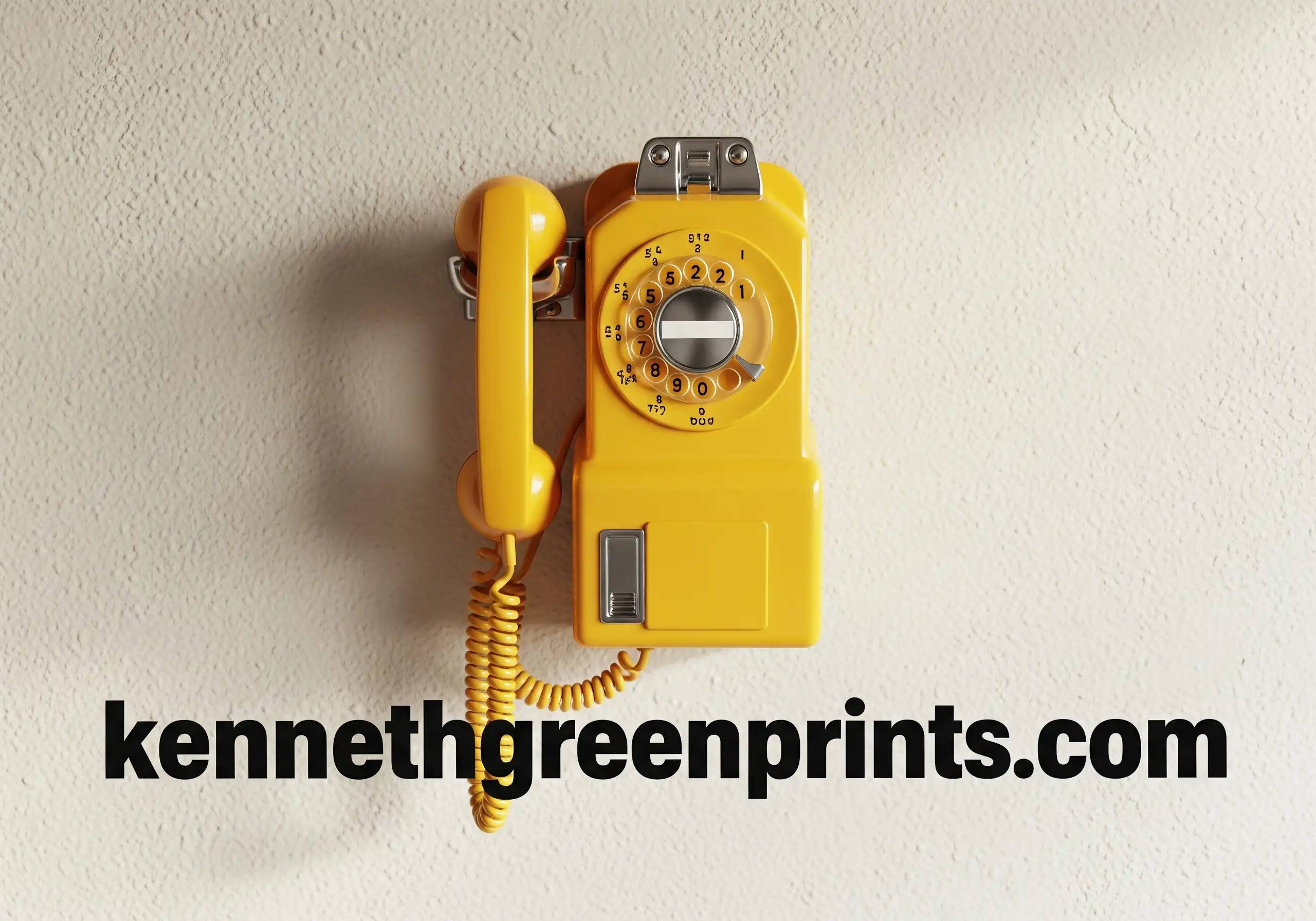 Rotary Wall Phone Yellow Vintage 1970s Working Condition Retro