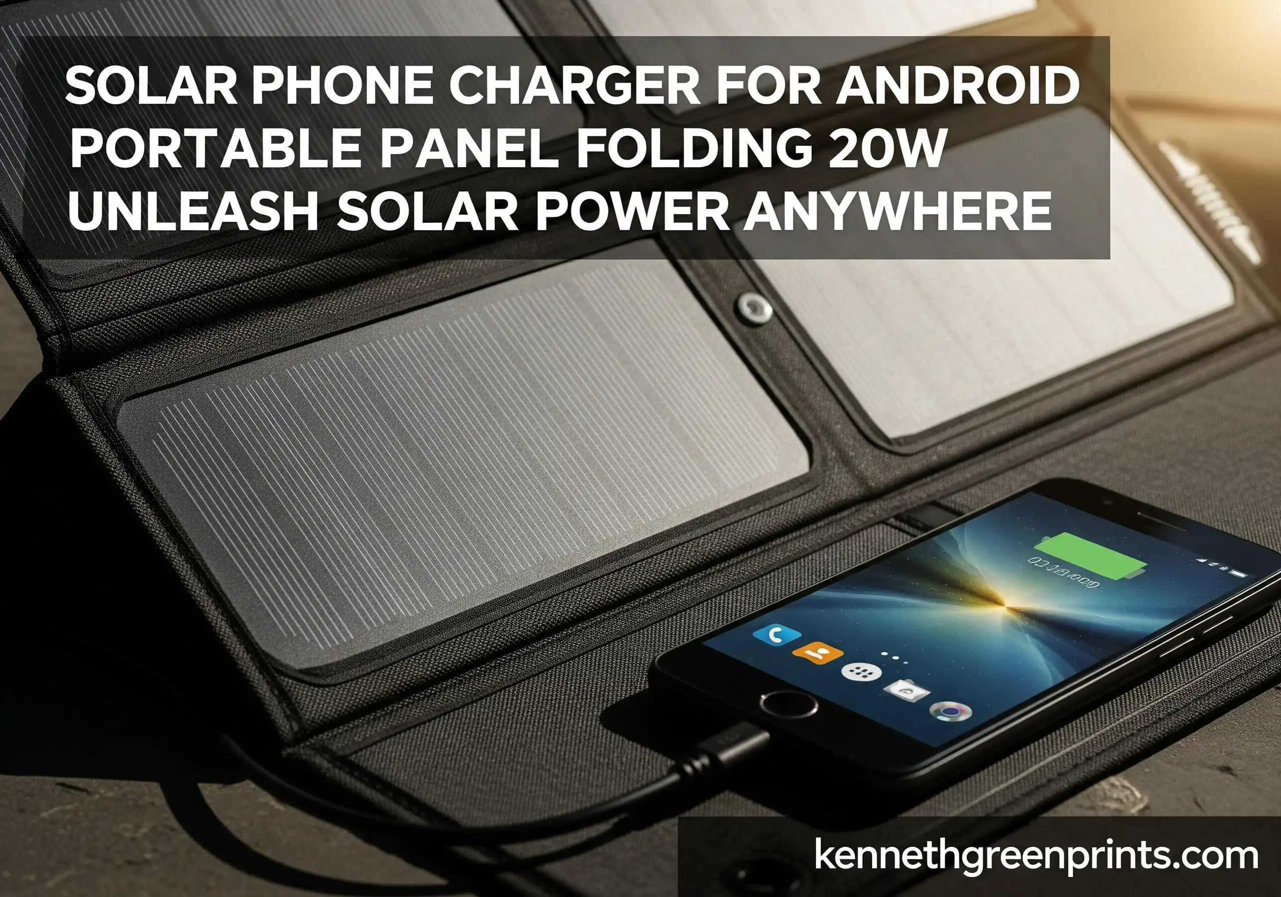 Solar Phone Charger for Android Portable Panel Folding 20W Unleash Solar Power Anywhere