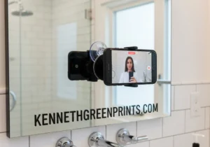 Suction Phone Holder for Mirror Selfie Video Recording Strong Mount