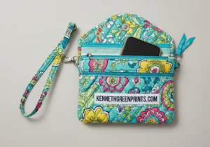 Vera Bradley Wristlet Phone Holder Designer Quilted Fabric Strap